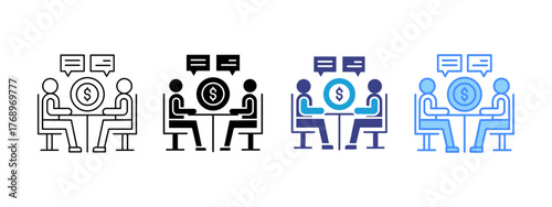 Negotiation  icon set multiple style collection