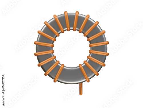 ferrite core inductor icon 3d illustration render
