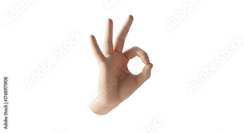 Wallpaper Mural Human Hand Gesturing OK Sign with Natural Skin Tone Isolated Torontodigital.ca