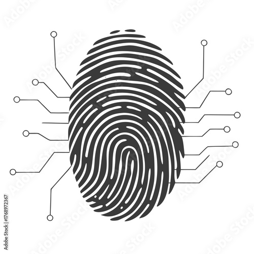finger print on white background