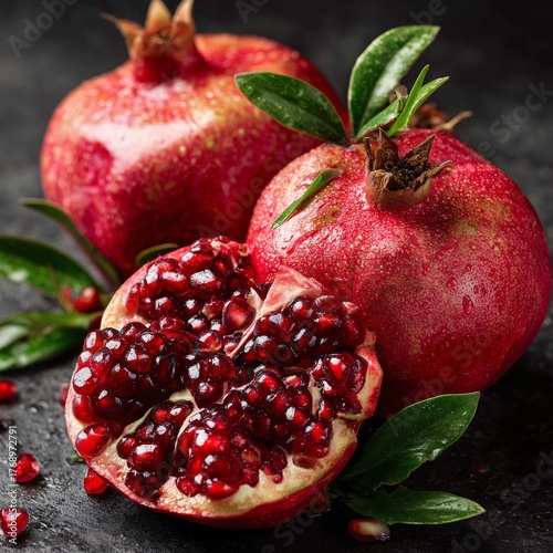 pomegranate fresh on a wooden background