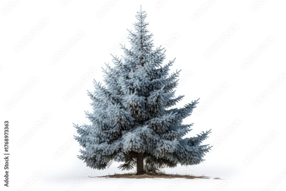Fototapeta premium Spruce tree plant white.