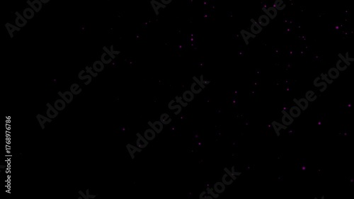 Modern abstract purple particles floating and gently drifting against a dark background in continuous motion loop