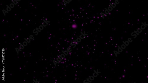 Modern abstract purple particles floating and sparkling creating a magical cosmic movement