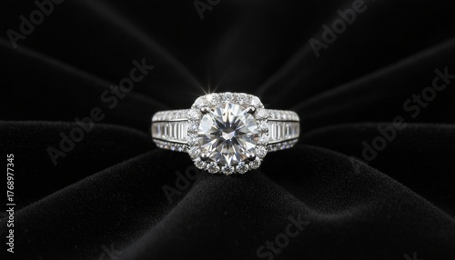 Luxury Diamond Ring on Black Velvet