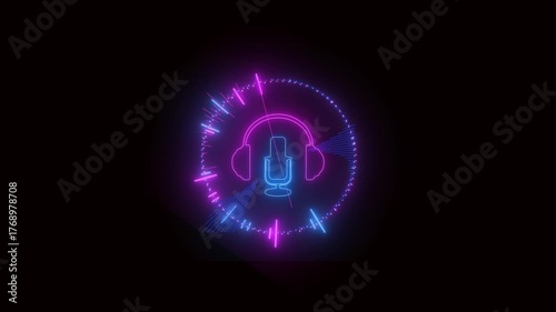 Wallpaper Mural podcast logo with audio lines effect background Torontodigital.ca