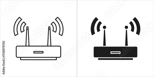 Wireless router icon wifi signal symbol wireless internet sign vector