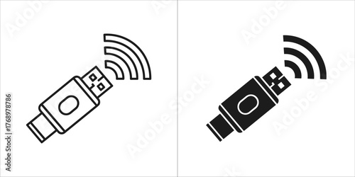 Usb flash drive icon vector illustration of a data storage device
