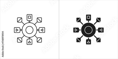 Baby monitor line icon isolated on modern baby monitor with camera and receiver