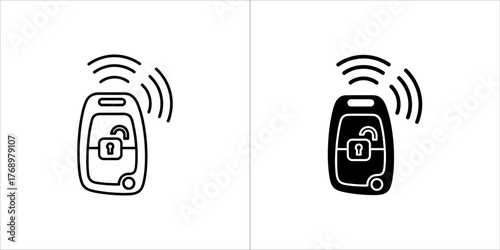 Car remote key icon set, representing security and modern access