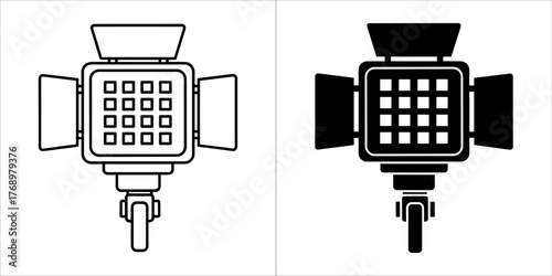 Illustration of a video light, perfect for film and photography projects