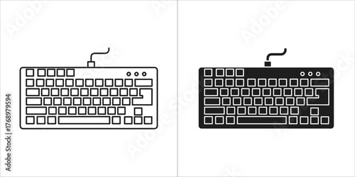 Keyboard vector icon in flat style, computer keyboard sign illustration