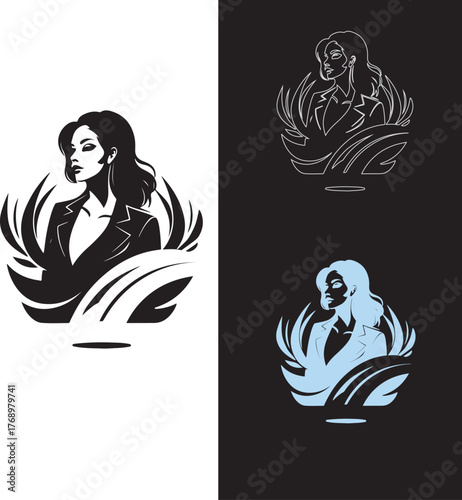 Logo template with the image of the man in hat.