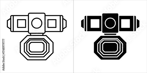 Gemstone icon in black and white, simple vector illustration jewel