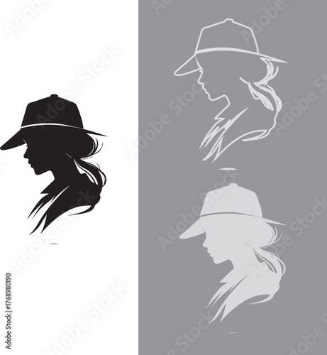 Logo template with the image of the man in hat.