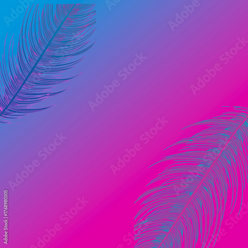  Tropical Feather Gradient Background Ideal for summer designs, flyers, and digital wallpapers.