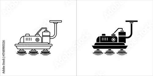 Floor cleaning machine icon industrial cleaning equipment vector illustration
