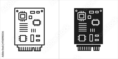 Motherboard icon circuit board vector illustration for computer technology