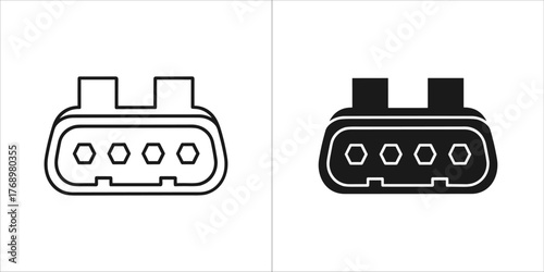 Automotive connector icon car electrical plug connector symbol vehicle part