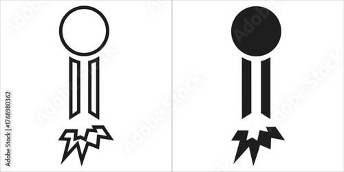 Meteorite icon comet symbol space object with fire trail astronomy science