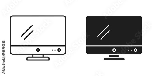 Computer monitor icon display screen symbol device for office and home