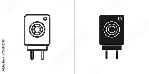 Smart air freshener vector icon in black and white aroma diffuser