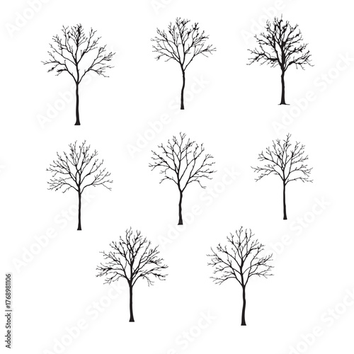 Hand drawn flower silhouettes illustration