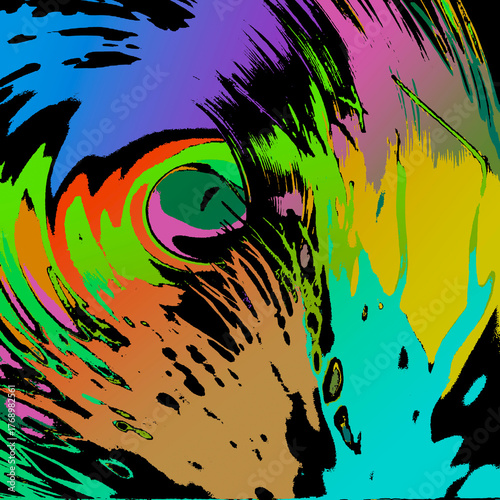 Rainbow Impact Swirl Vibrant paint-splash effect symbolizing creativity, chaos, and transformation in digital expression.