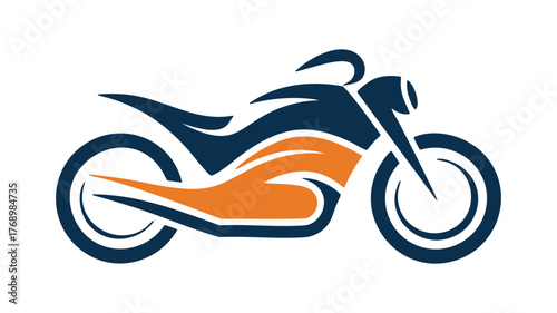 Dynamic motorcycle silhouette logo for speed and adventure vector