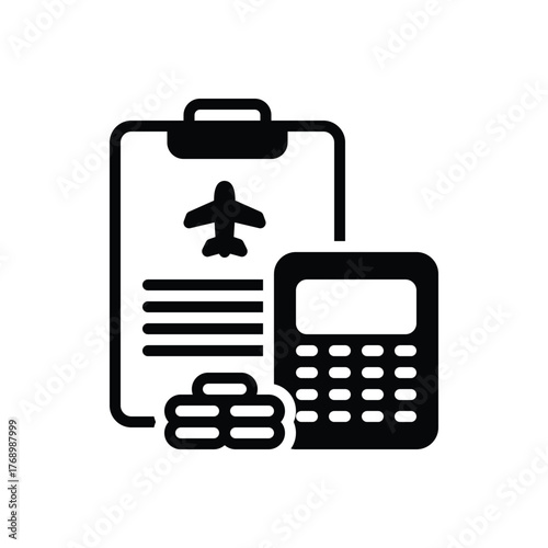 Black solid icon for expense management