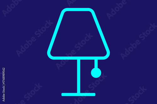 The image is a minimalist, vector-style illustration of a table lamp or desk lamp.