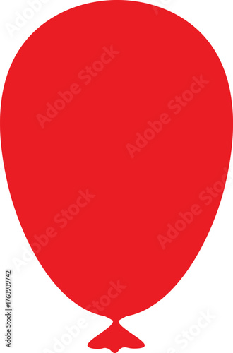 Red flat color cute balloon vector