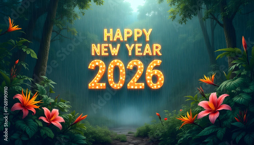 happy new year 2026 post card