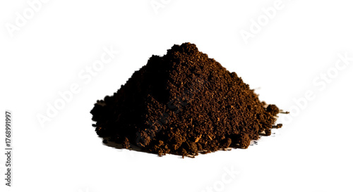 Wallpaper Mural Pile of Dark Coffee Grounds with Gleaming Highlights on Brown Background Torontodigital.ca