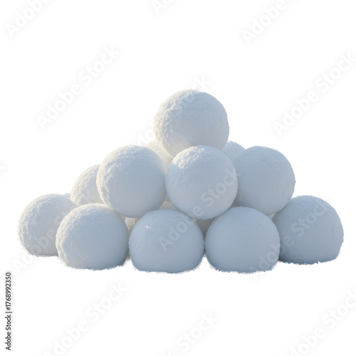 Pile Of Snowballs On Light Background With Soft Light