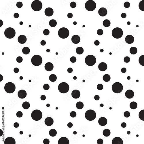Black and white polka dot seamless pattern