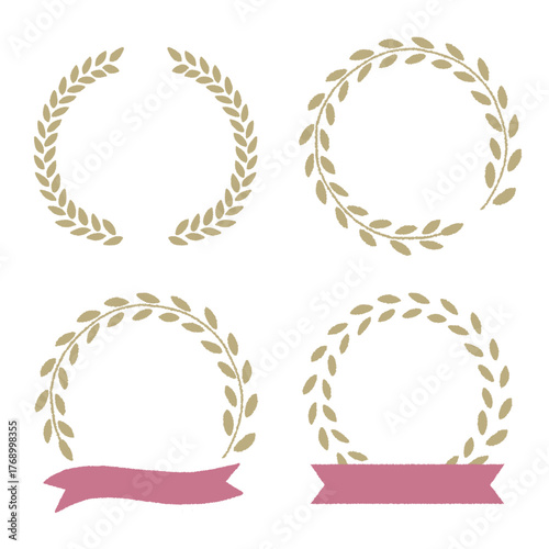 淡いカラーの月桂樹フレームセット