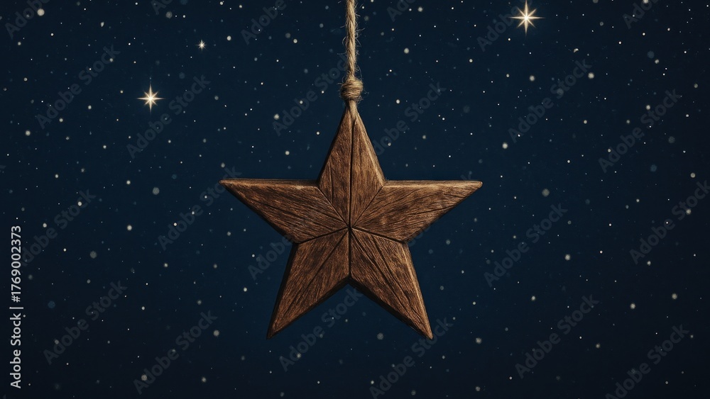 Obraz premium Rustic star ornament night desktop wallpaper