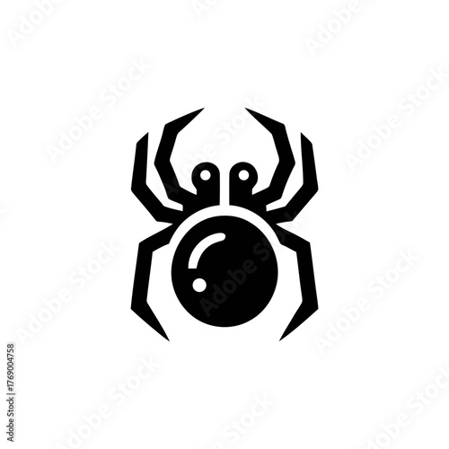Eerie Spider Glyph Illustration for Halloween