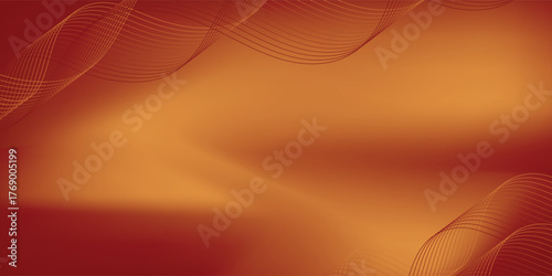 The background image has a deep red background with beautiful curved lines of gold and light yellow arranged in soft curves. vector background pattern eps10
