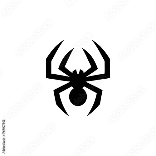 Geometric Spider Emblem Vector Silhouette Design