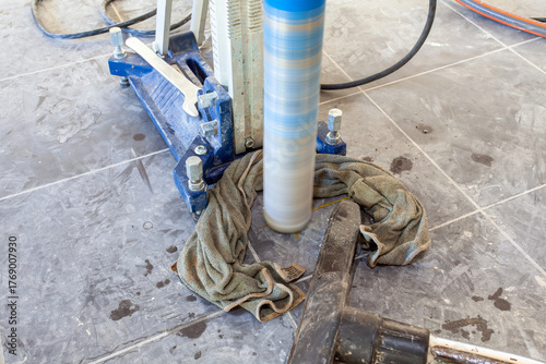 Diamond drill on tripod