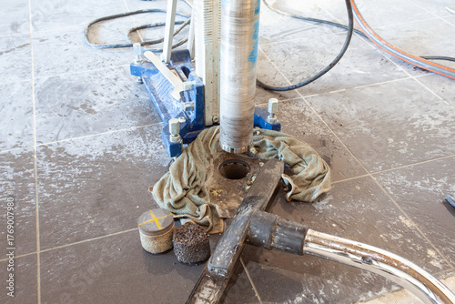 Diamond drill on tripod