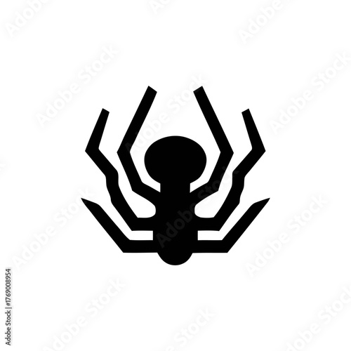 Stylized Black Spider Silhouette Vector Illustration