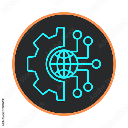 Digital technology and global connectivity icon