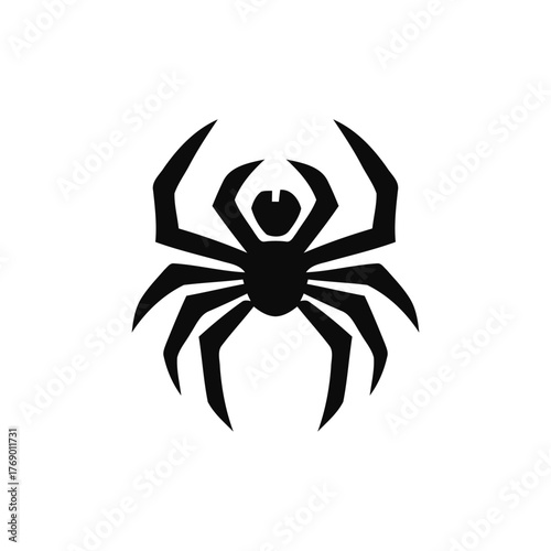 Sharp Edged Spider Silhouette Vector Illustration