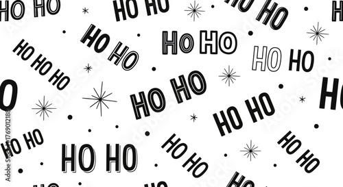 Festive Ho Ho Ho Holiday Pattern for Christmas Cheer and Seasonal Celebrations