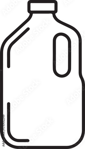 Simple outline illustration of a large plastic jug with handle