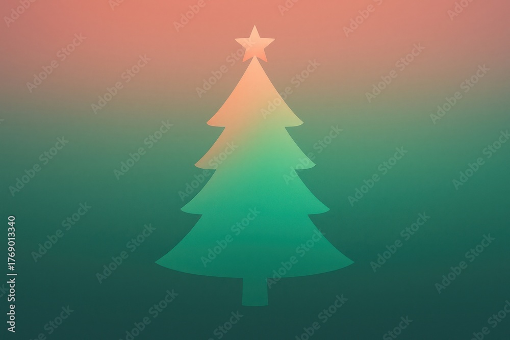 Obraz premium Gradient Christmas tree silhouette background