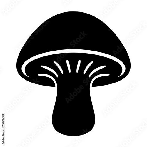 Mushroom Silhouette Design, Elegant Mushroom Outline